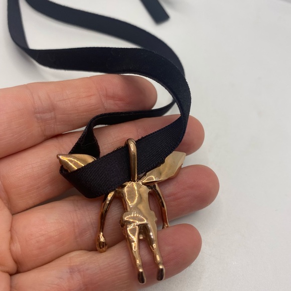 Vintage Guardian Angel Cherub Velvet Choker Necklace - Picture 8 of 8